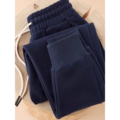 简约束脚卫裤潮牌藏蓝色宽松运动男裤子高级感百搭潮流帅气休闲裤