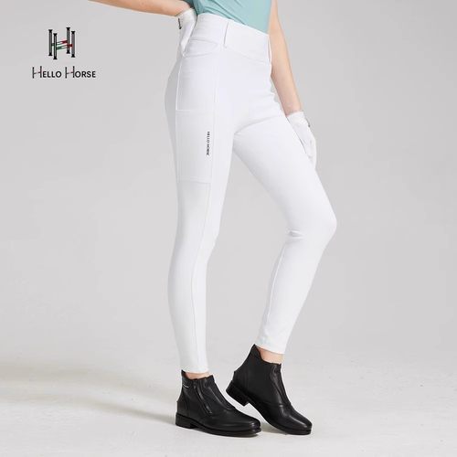 Hello Horse马术骑士硅胶简约高弹骑士裤子女士骑马训练马裤装备