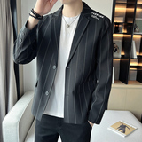 春季新款时尚条纹肩膀刺绣休闲西装外套男K065/P95，男装西服，电商B331