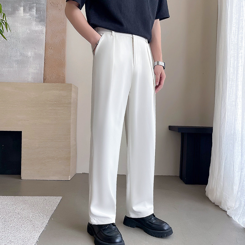 模特图~2025秋季垂感阔腿长裤休闲裤X20/P50,男装休闲裤,电商B331