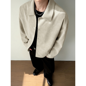 模特图~2026春季薄款软皮直播皮衣外套夹克 YJ6002/P125，男装夹克，电商B331