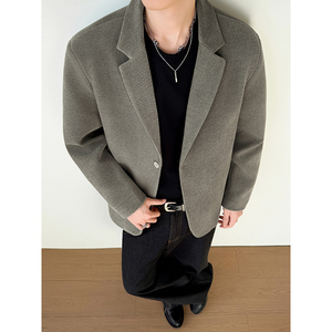 模特图~2026春季简约肌理感面料休闲西装外套 YJ6016/P115图片