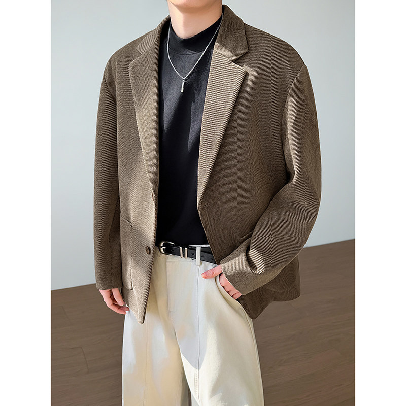 模特图~春季直播灯芯绒休闲西装YJ6001/P125，男装西服套装，电商B331