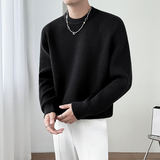 模特图~2025秋冬重磅粗针套头圆领针织毛衣外套T2557/P60，男装针织衫/毛衣，电商B331