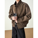 模特图~春季薄款机车皮夹克外套YJ6010/P108，男装夹克，电商B331