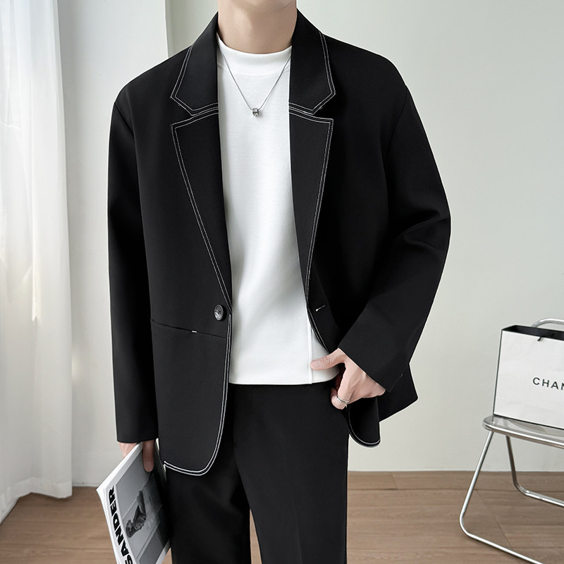 模特图~春季明显设计休闲西装外套K8814/P98，男装西服套装，电商B331