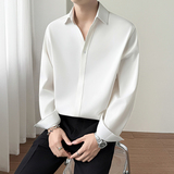 模特图~秋季V领加厚暗扣设计长袖衬衫CS2203/P50，男装衬衫，电商B331