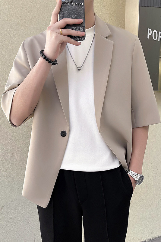 模特图~春秋中袖西服外套X801/P85,男装西服,电商B331