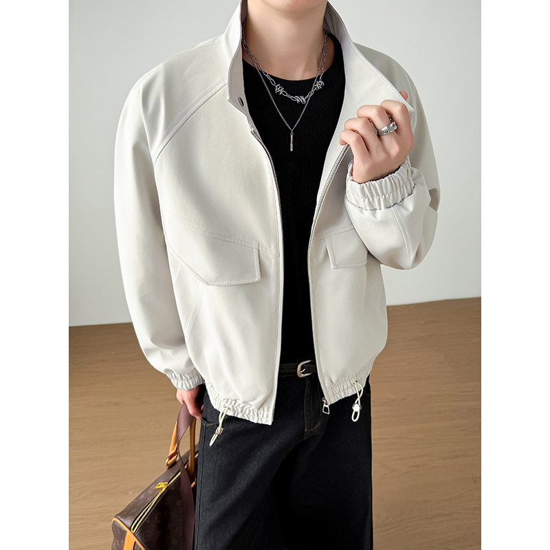 模特图~春季插肩袖简约夹克外套YJ6026/P98，男装夹克，电商B331