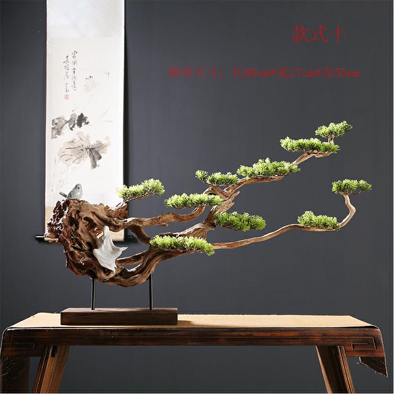 枯木禅意根雕中式风茶室软装摆件