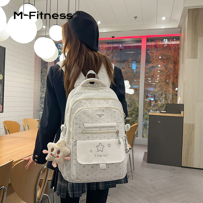 M.Fitness女生星星大容量双肩包