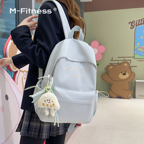 M.Fitness蝴蝶结刺绣初中生书包