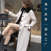 水貂毛内胆裘皮皮毛派克服大衣女中长款 冬季 加厚海宁皮草女保暖