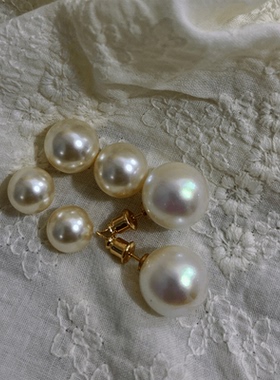 法式小众复古高级感珍珠耳环女