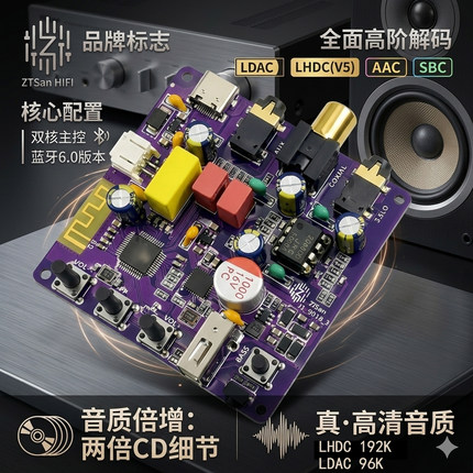 蓝牙6.0超5.4无损发烧U盘hifi同轴解码播放器老功放音响LDAC LHDC