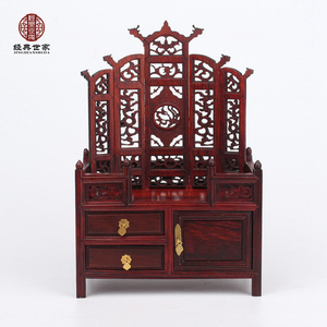 中国风礼品木雕工艺品模型家具摆件明清古典红木家具红酸枝梳妆台