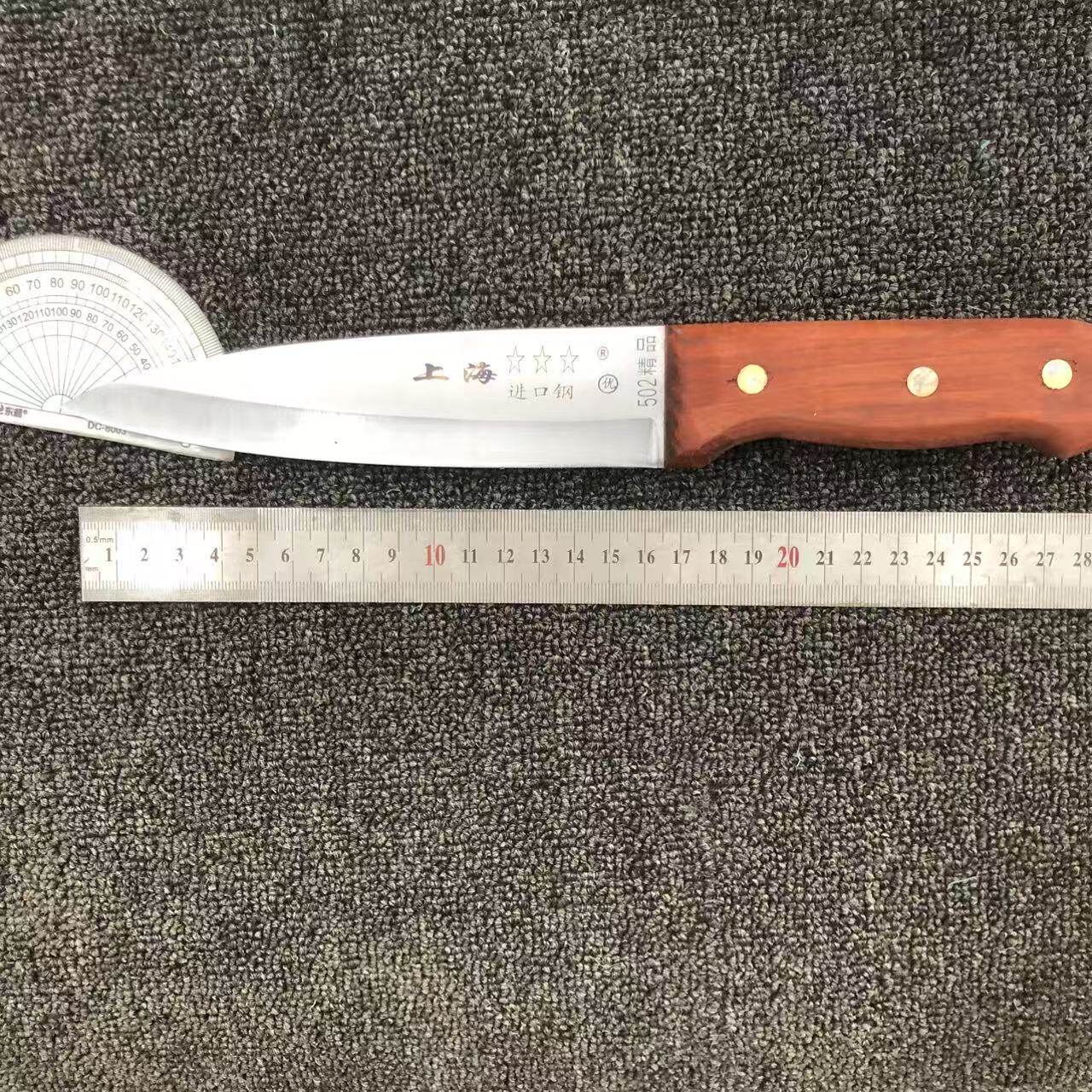 上海三星进口钢502分割刀猪肉刀牛肉刀开膛刀放血刀生锈刀硬度61