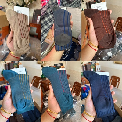 CELCHUK原VICCEL正装袜男士长筒袜丝袜条纹色系男士商务正装袜