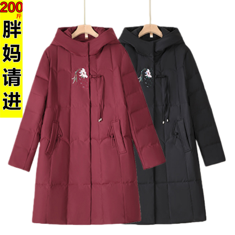 200斤中老年人冬装羽绒棉服女胖
