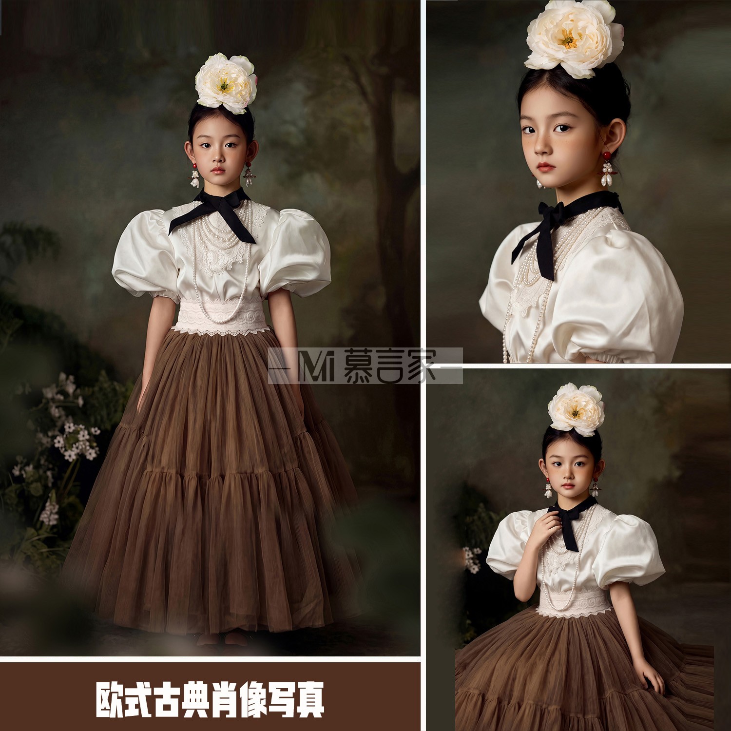 女童欧式复古肖像洛丽塔网纱礼服