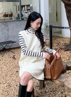 DIGM广州十三行女装2025秋冬小香风毛边短裙背心裙连衣裙女A10972