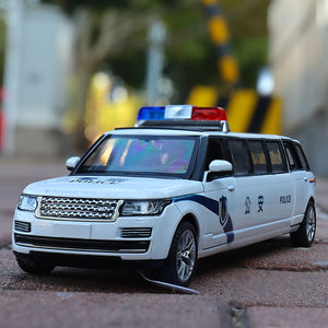 宝思仑合金汽车模型加长路*警车越野车回力声光仿真儿童玩具开门