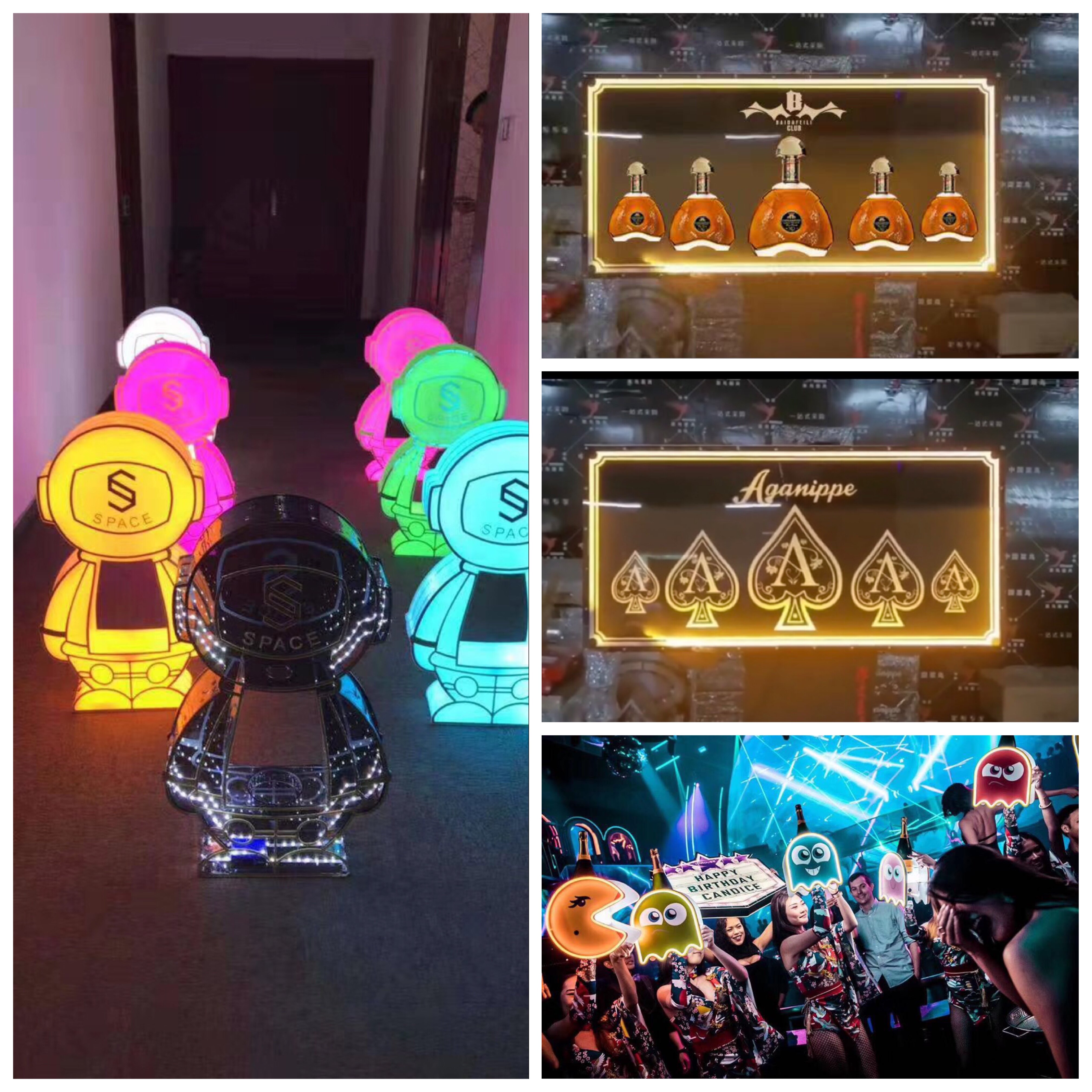 酒吧新款发光举牌秀酒出酒气氛道具广告牌夜店ktv创意黑桃a发光牌