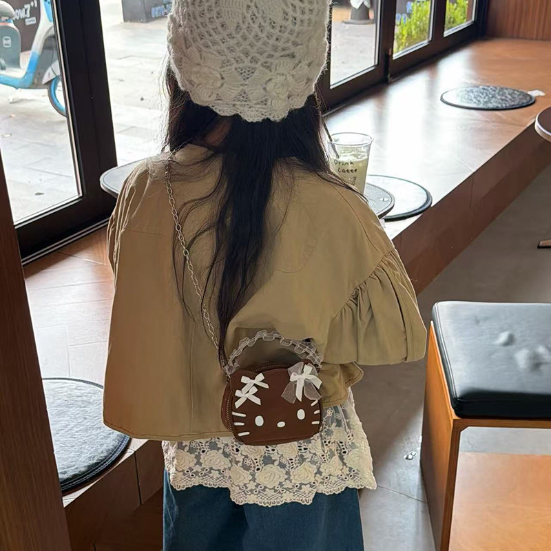 新款女童包包可爱猫咪斜挎包儿童小女孩公主手提包宝宝洋气外出挎