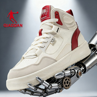 乔丹男鞋2026春季新款高帮皮面缓震运动鞋男款潮流耐磨休闲板鞋男