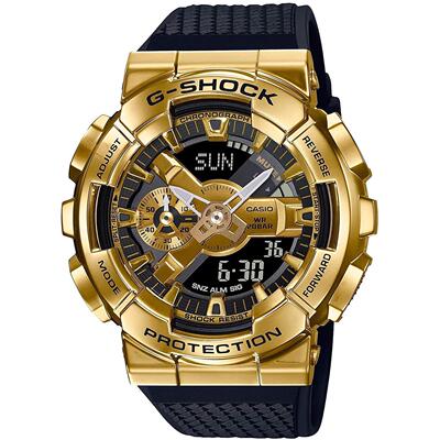 CASIO卡西欧G SHOCK GM110G 1A9金色Ion镀黑色橡胶表带
