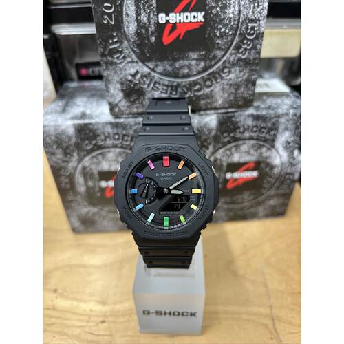 CASIO卡西欧OAK G Shock GA2100 1A1 D数字的树脂Rainbow限量版