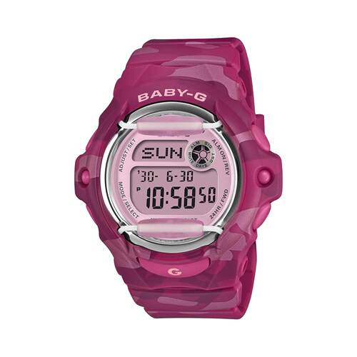 CASIO卡西欧G SHOCK婴儿BG 169CM 4ER硅胶迷彩粉色Sub