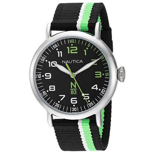 nautica诺帝卡黑色绿色Wakeland表盘40mm Easy Reader男士手表