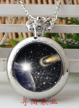 欧美风怀表复古翻盖地球星