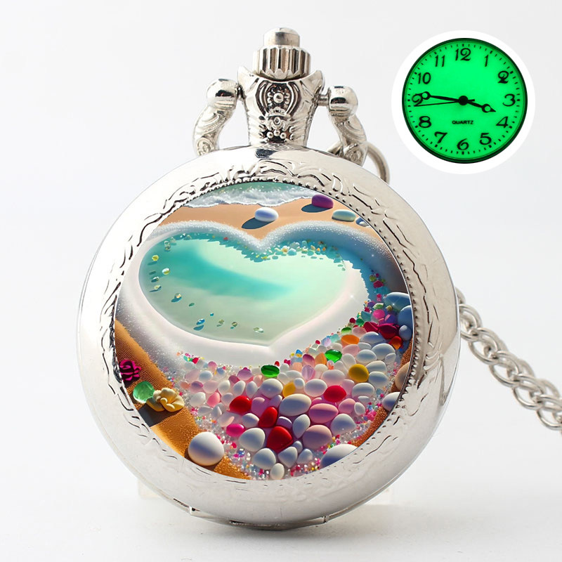 时尚复古星空小石头个性学生怀表儿童手表翻盖夜光怀表小红书同款