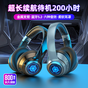 头戴式蓝牙耳机发光5.2重低音降噪运动电竞游戏耳麦手机电脑通用