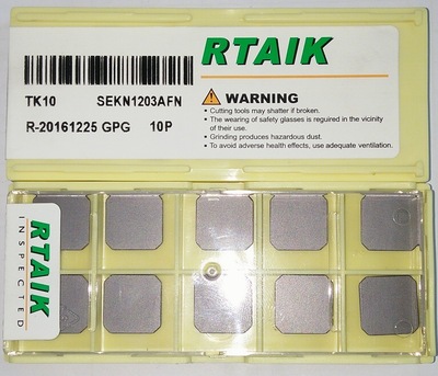 RTAIK TK10 SEKN1203AFN 45度 精铣刀片 加工铸铁 高硬度铸铁