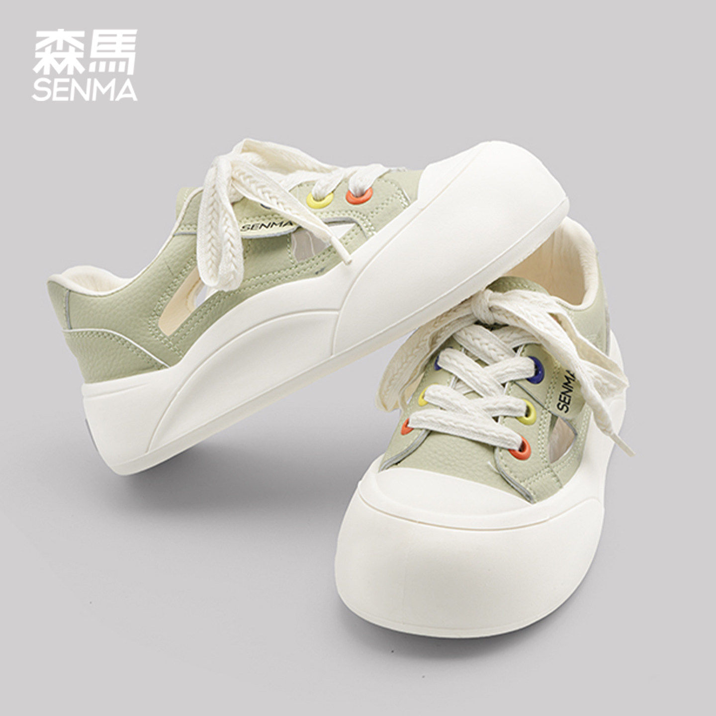 森马丑萌透气厚底百搭大头板鞋
