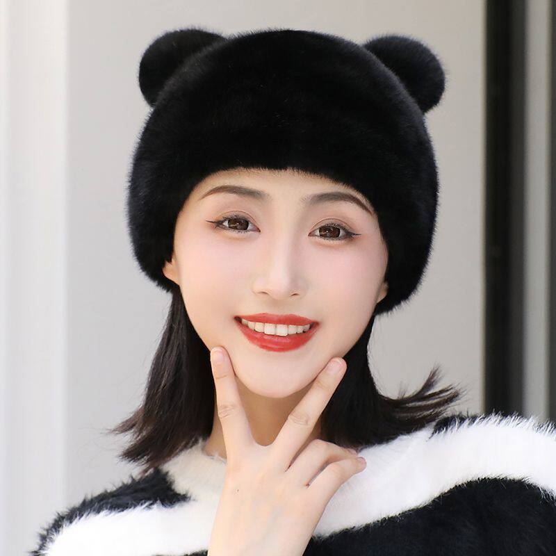 【秒杀价】清河秋冬季新款帽子柔软舒适保暖猫耳朵帽护耳包头帽