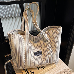 芭比水牛大容量布袋女包新款通勤托特包ins大学生上课单肩手提包