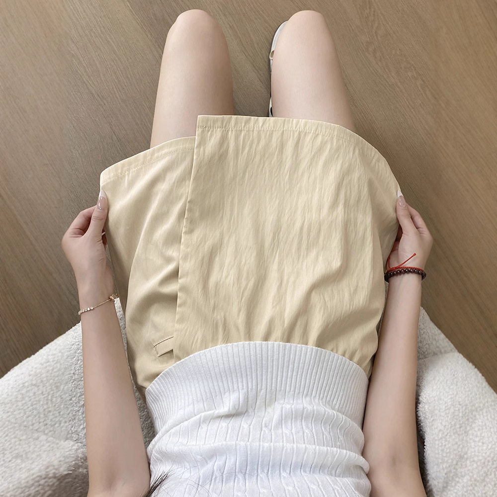 杭州山本短裙女2025新款a字工装短款半身裙小个子速干冰丝五分