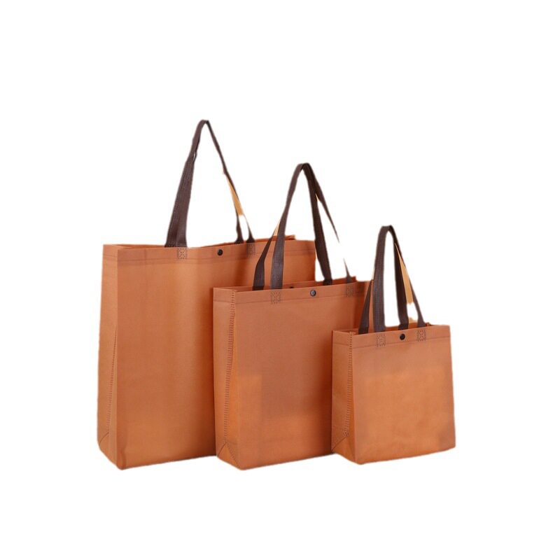 芭比铭升无纺布袋子现货钉扣手提袋拼色购物袋包装袋礼物袋饭盒袋