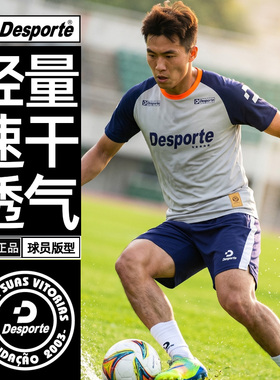 Desporte体士彪 足球品牌运动T恤男短袖速干透气半袖圆领体恤男款