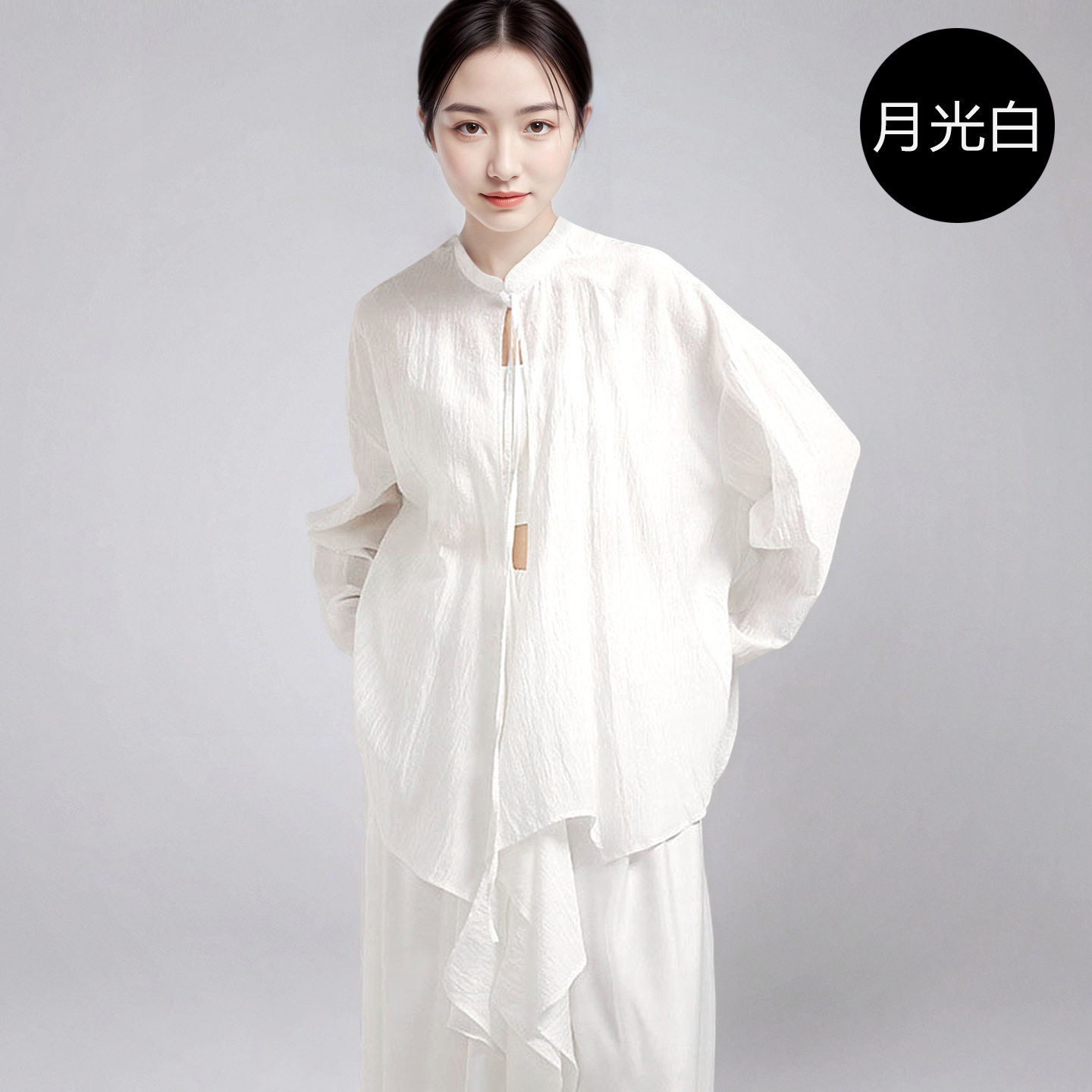 现代舞飘逸长袖练功服仙气演出服图片