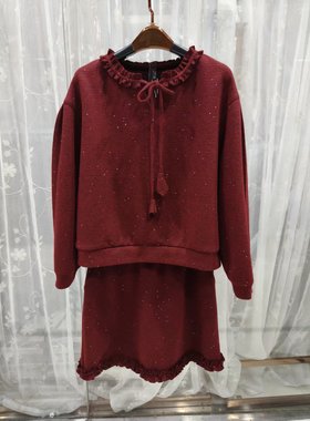 轻奢A157专柜正品2026春季新款女装时尚百搭针织衫女显瘦两件套裙