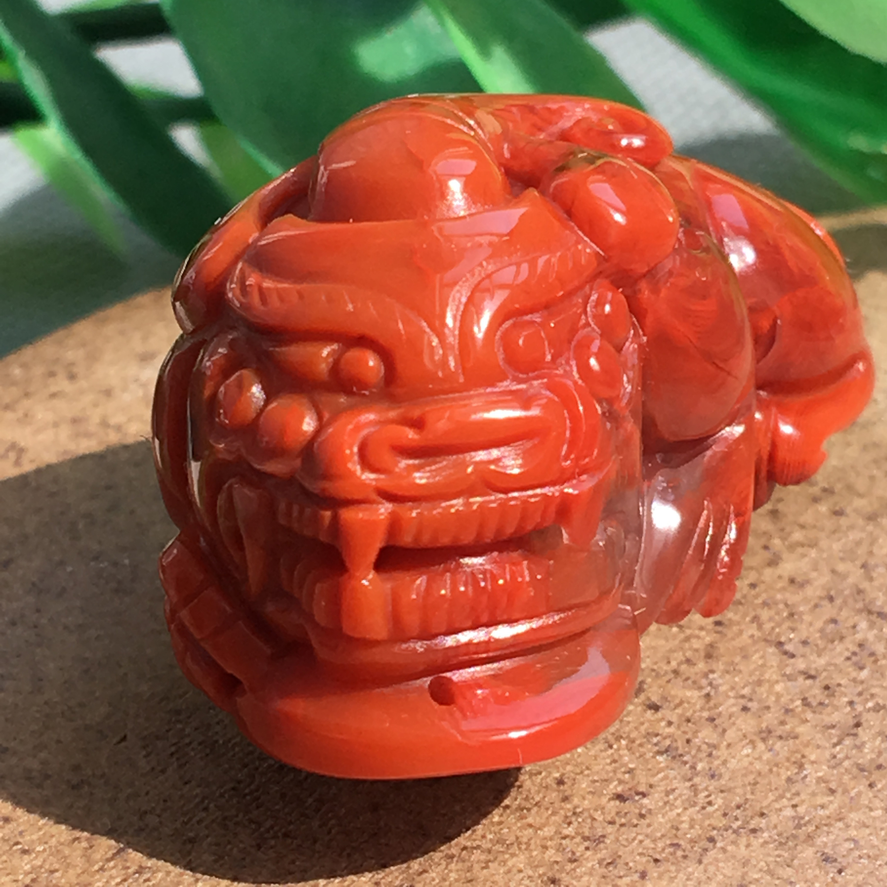 天然南红玛瑙貔貅吊坠 四川凉山九口料星月菩提背云吊坠