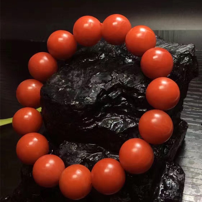 南红玛瑙天然满肉单圈佛珠手链