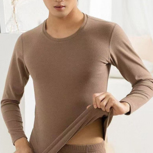 2305深灰秋冬无痕舒晶体圆领套装 保暖内衣秋衣秋裤 男士 2025年新款