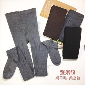 珞依春秋打底裤女8916加厚保暖棉质竖条纹连裤袜显瘦美腿脚底定型