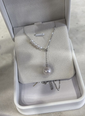 人鱼眼泪珍珠项链女款轻奢小众设计感锁骨链颈链配饰专柜同款